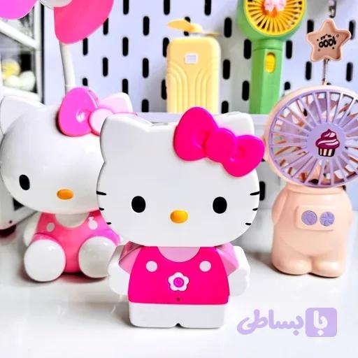 مینی فن رو میزی برقی طرح کیتی فانتزی کیوت پنکه خنک کننده همراه سیم کابل برق مستقیم