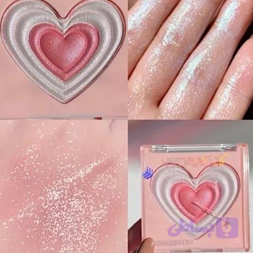 برق لب و صورت و گونه هایلایتر قلبی کیوت فانتزی شاینی خوش رنگ پینترستی مناسب کادو هدیه