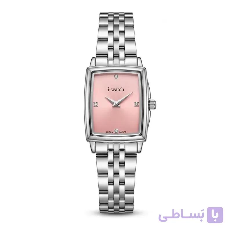 ساعت مچی زنانه آی واچ اورجینال ژاپن  نقره ای گلبهی مدل 190288L — تصویر 1
