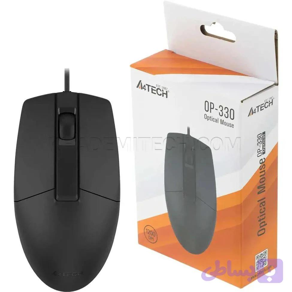 ماوس سیم دار ایفورتک مدل A4TECH OP-330 | اپل3