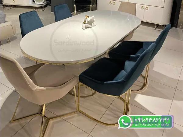 میز ناهار خوری فلزی مدل مروارید — تصویر 1