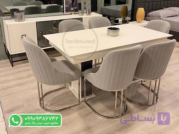 میز ناهار خوری پایه فلزی مدل مسیح — تصویر 1