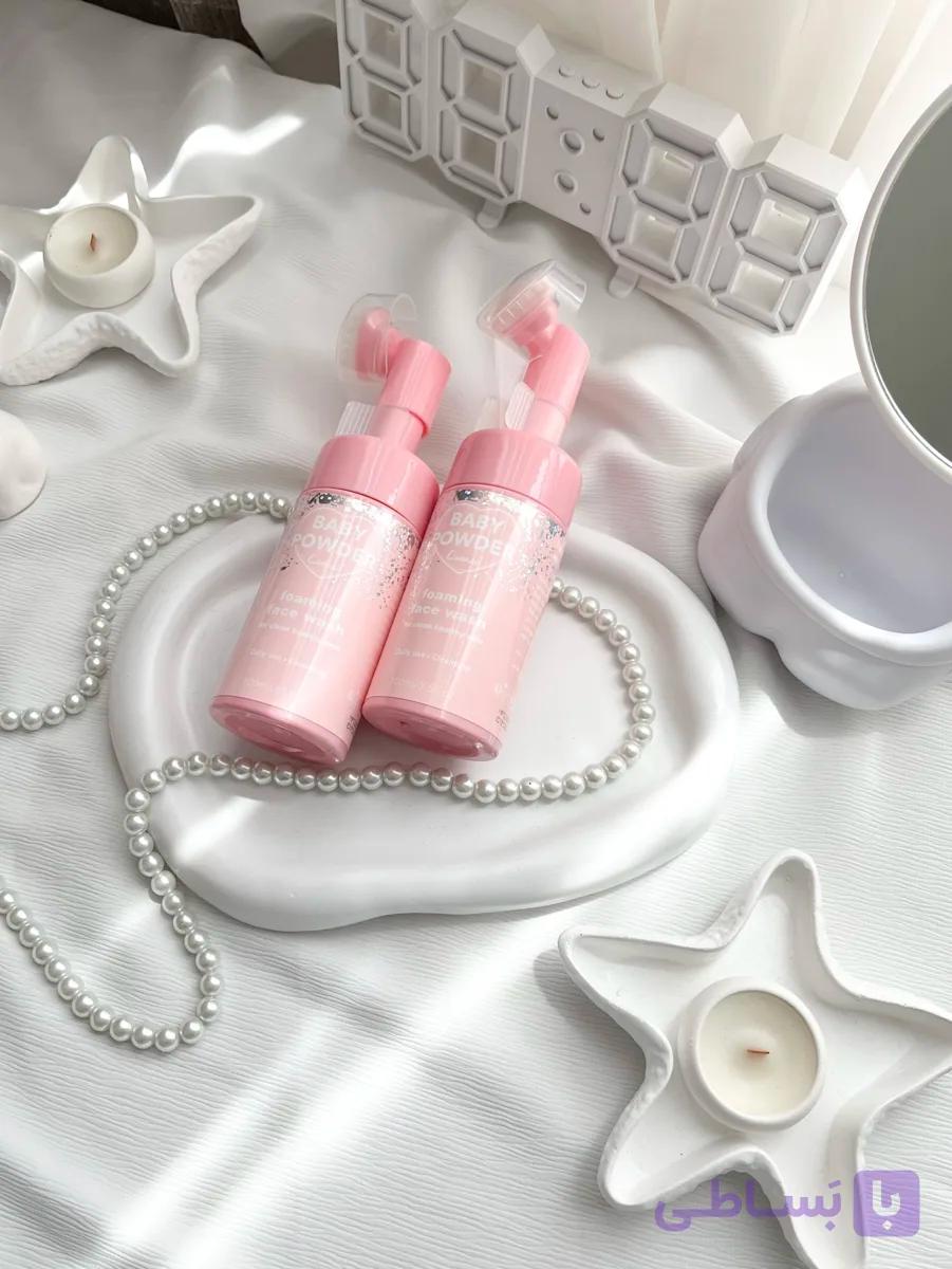 فوم شستشو صورت براش دار baby powder میل  100