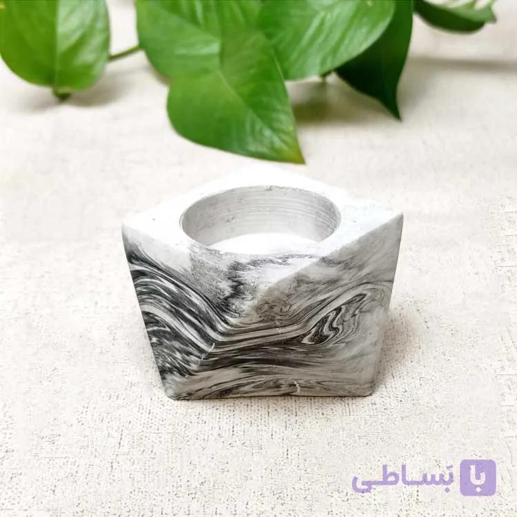 جا شمعی بتنی وارمر مدل هندسی سارموم — تصویر 1