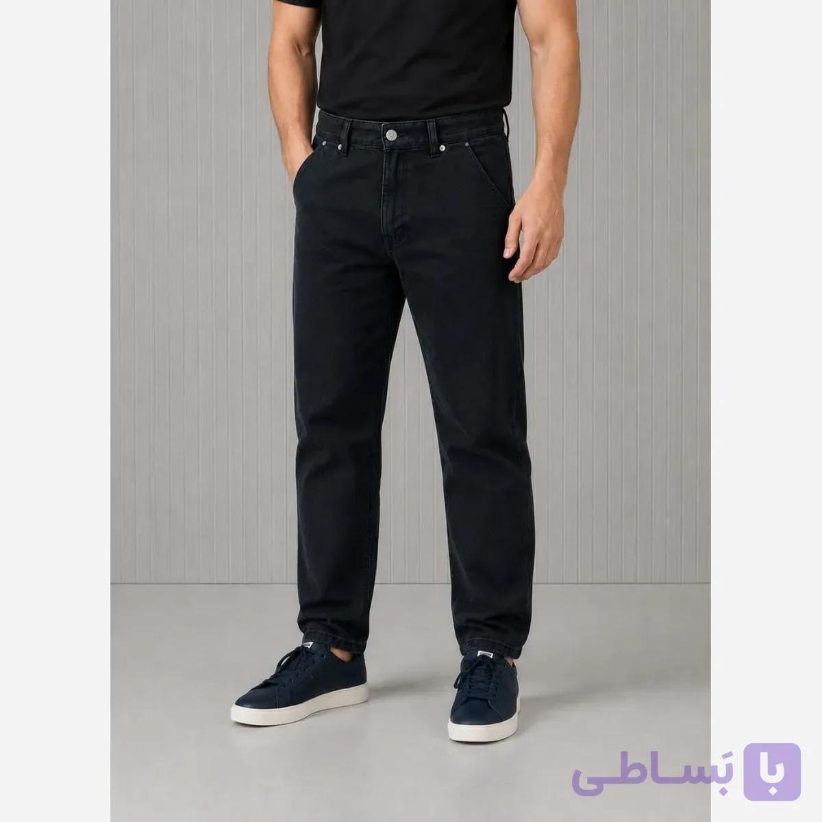 شلوار جین مردانه مام فیت مشکی سایز 44 تا 50