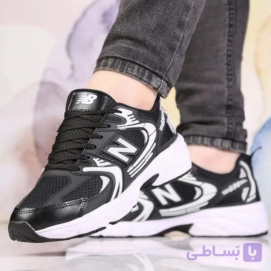 کفش کتانی اسپرت نیوبالانس رویه کتان مشکی سایز 37 تا 40 قابل شستشو