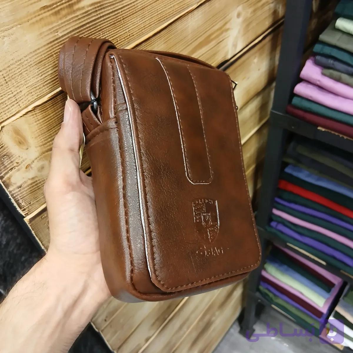 کیف دوشی کوچک مردانه چرمی چرم مصنوعی روزمره