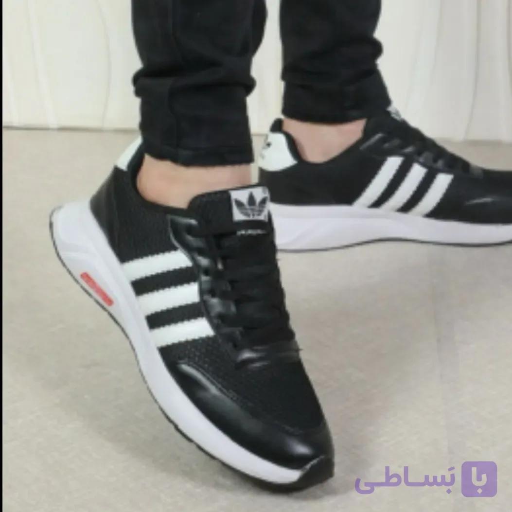 کفش کتانی اسپرت آدیداس مشکی ضد آب کف دوخت سبک نرم سایز 41 تا 44