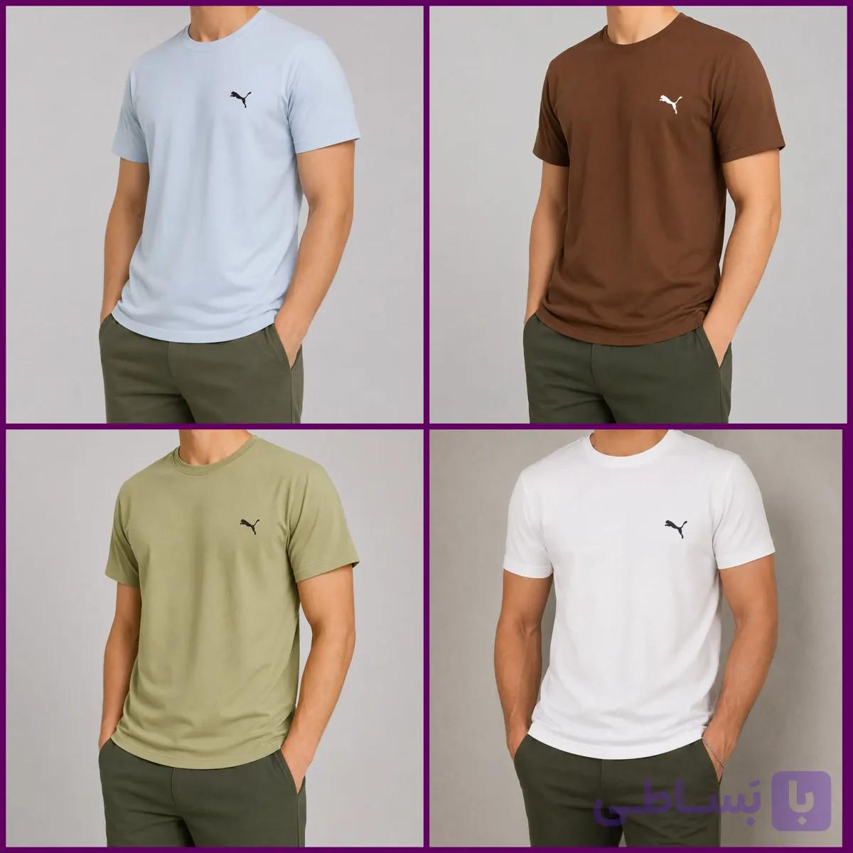 تیشرت مردانه پنبه ساده رنگی سایز L و XL و XXL