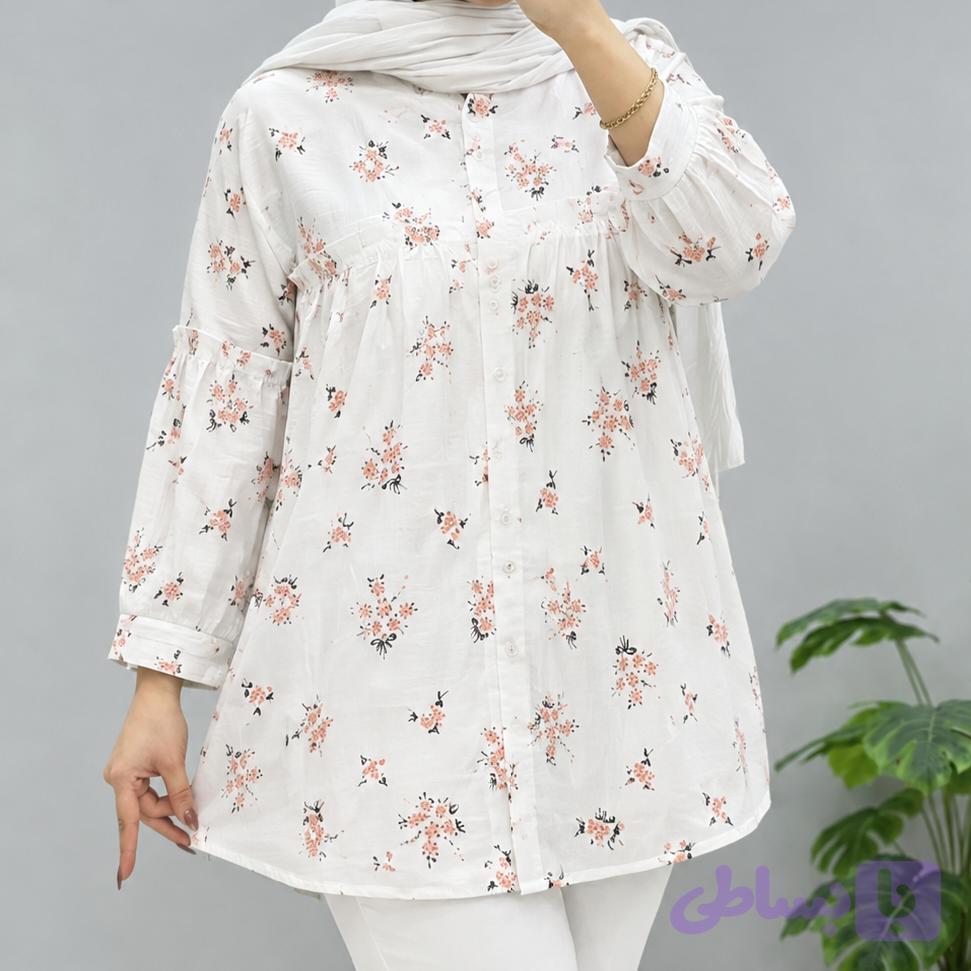 شومیز زنانه لاریس نخ‌پنبه طرح گلدار
