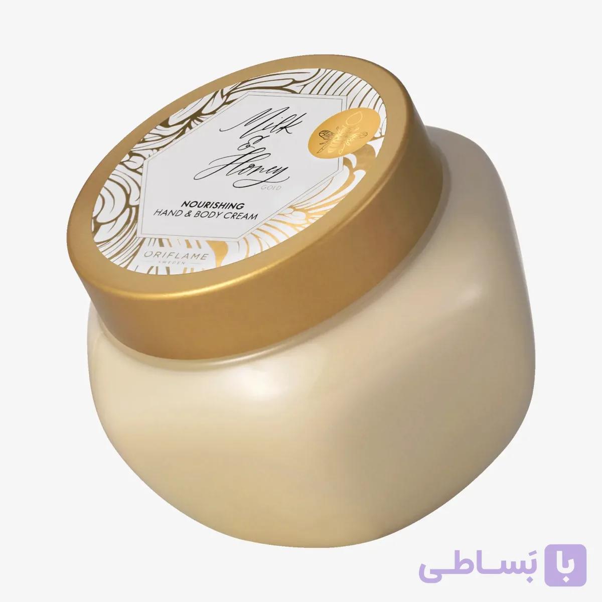 کرم کاسه ای دست و بدن شیر و عسل طلایی اوریفلیم Milk & Honey Gold Nourishing Hand and Body Cream — تصویر 1