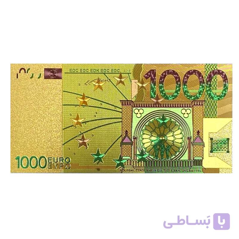 اسکناس 1000 یورو – روکش آب طلا — تصویر 1
