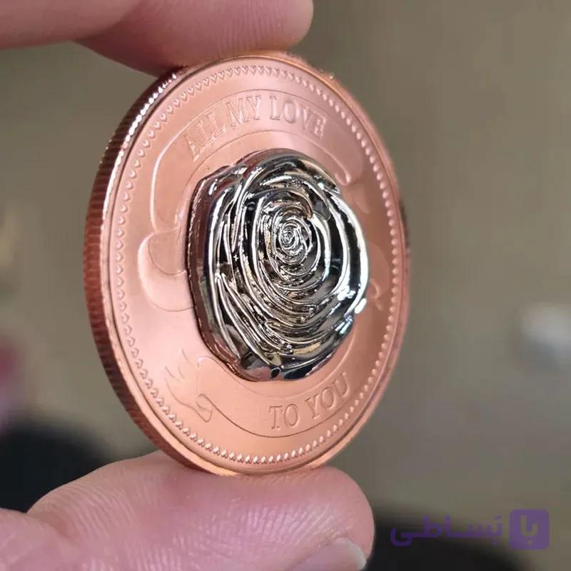 سکه طرح عشق با گل برجسته — تصویر 1