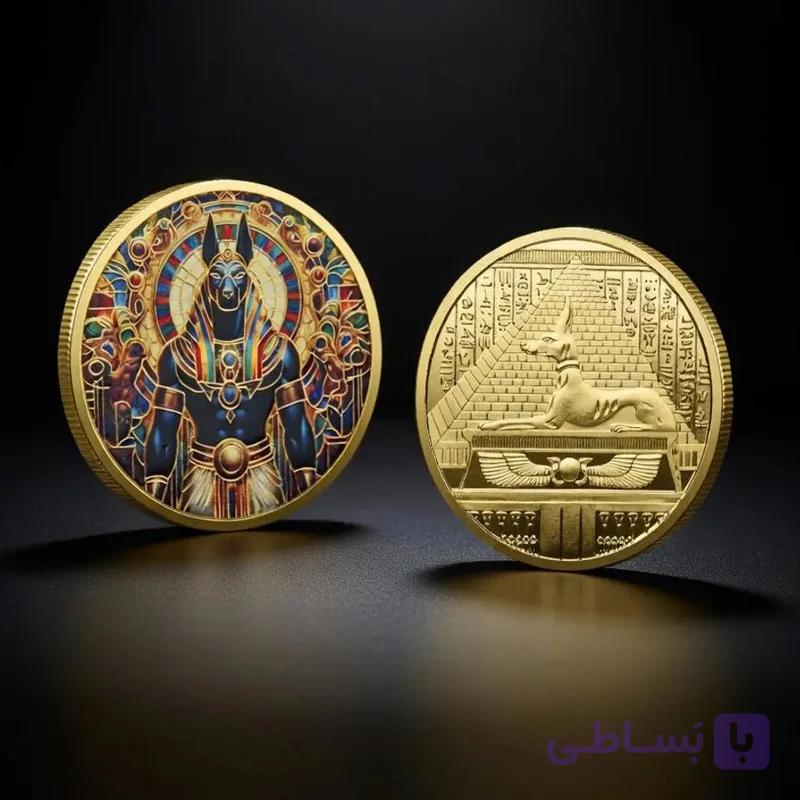 سکه یادبود طرح آنوبیس مصر باستان — تصویر 1