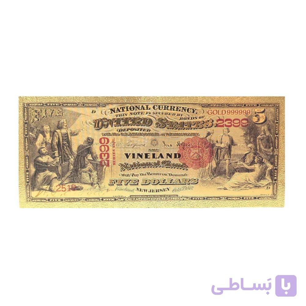 اسکناس ۵ دلار آمریکا بانک وینلند، سال ۱۸۷۵ — تصویر 1