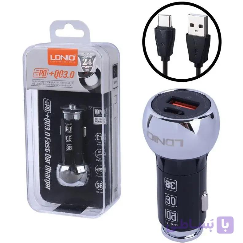 شارژر فندکی فست شارژ Ldinio C1 QC3.0 PD 20W — تصویر 1