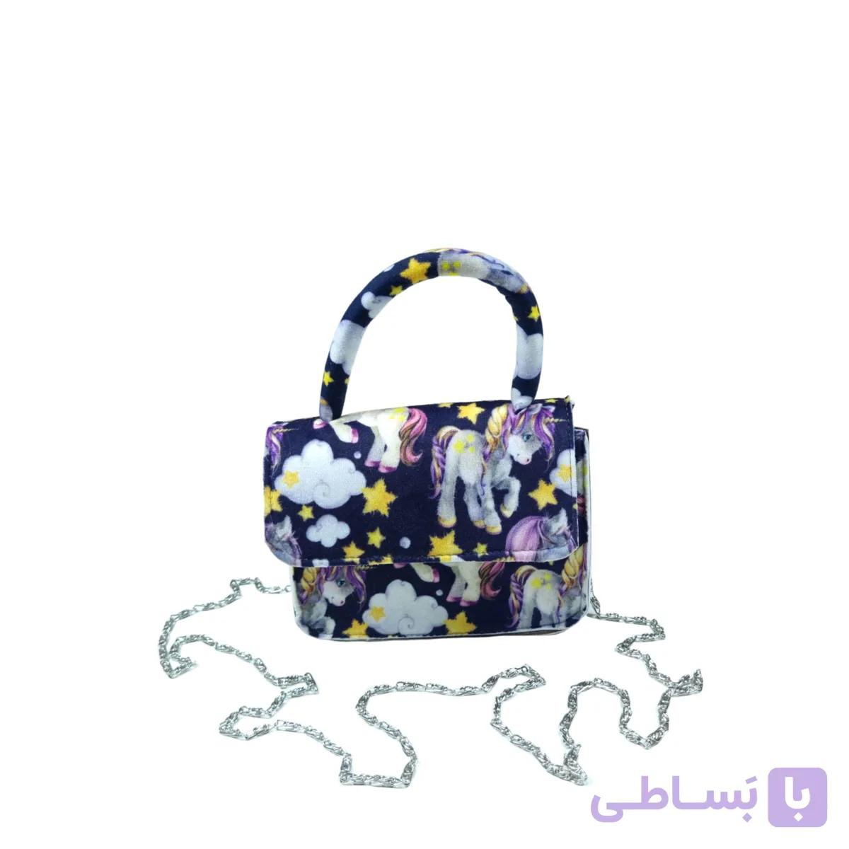 کیف دوشی-زنجیری مخمل ساسویه مدل تینا (کد 571) — تصویر 1