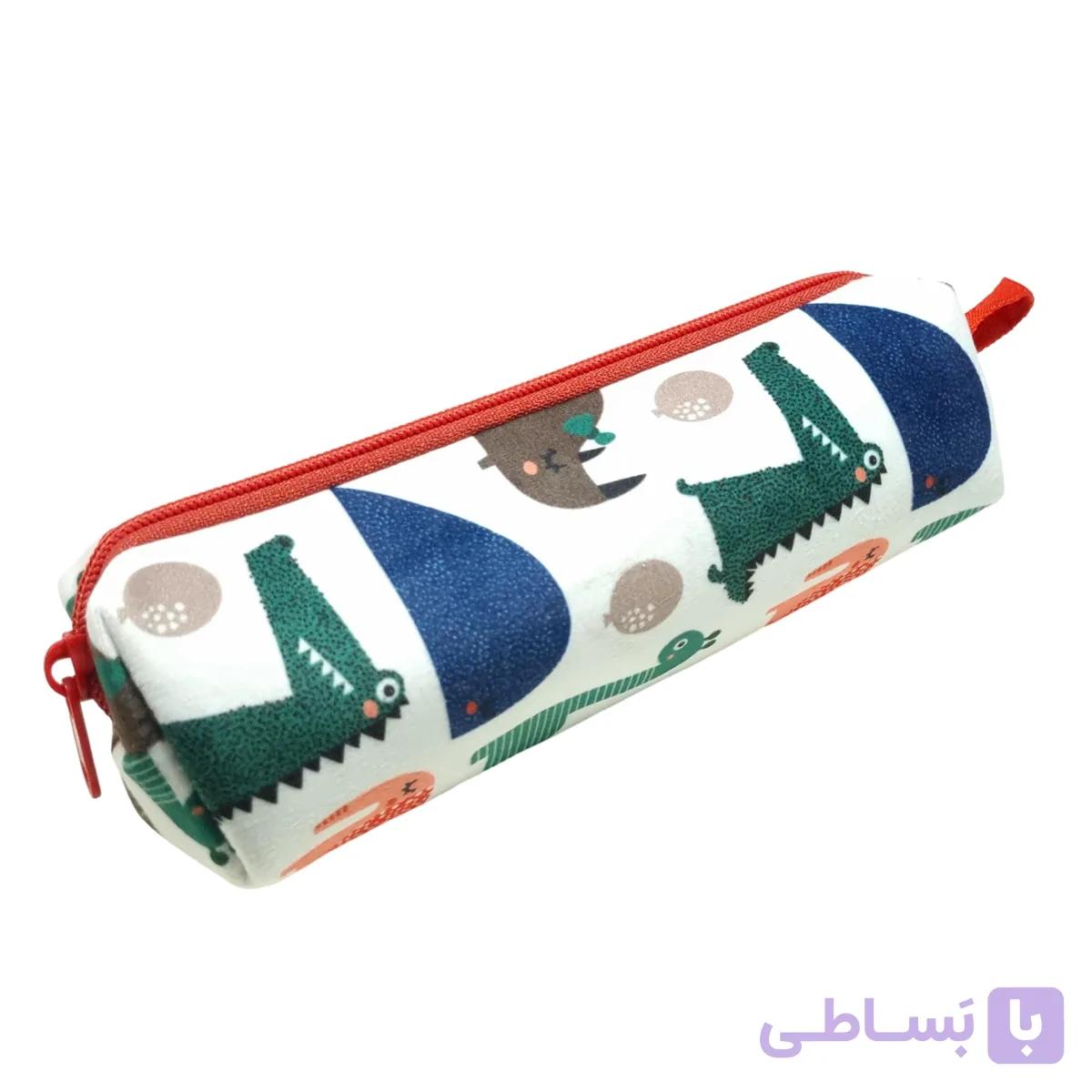 جامدادی تک‌زیپ مخمل ساسویه مدل دایناسورها (کد 3123) — تصویر 1