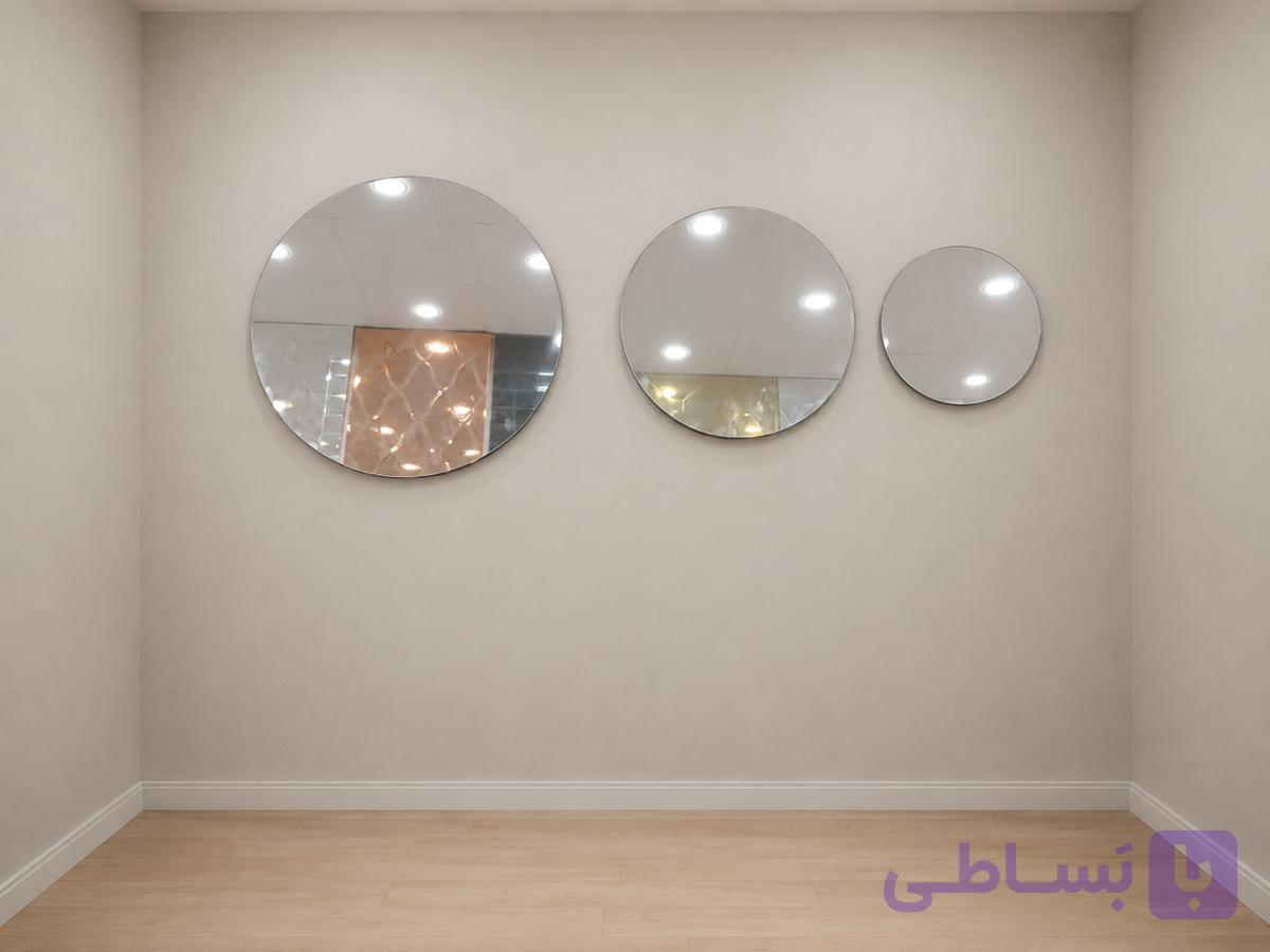 آینه دایره ای با فیتینگ