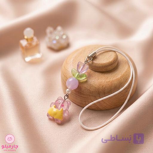 آویز موبایل خرس و لاله