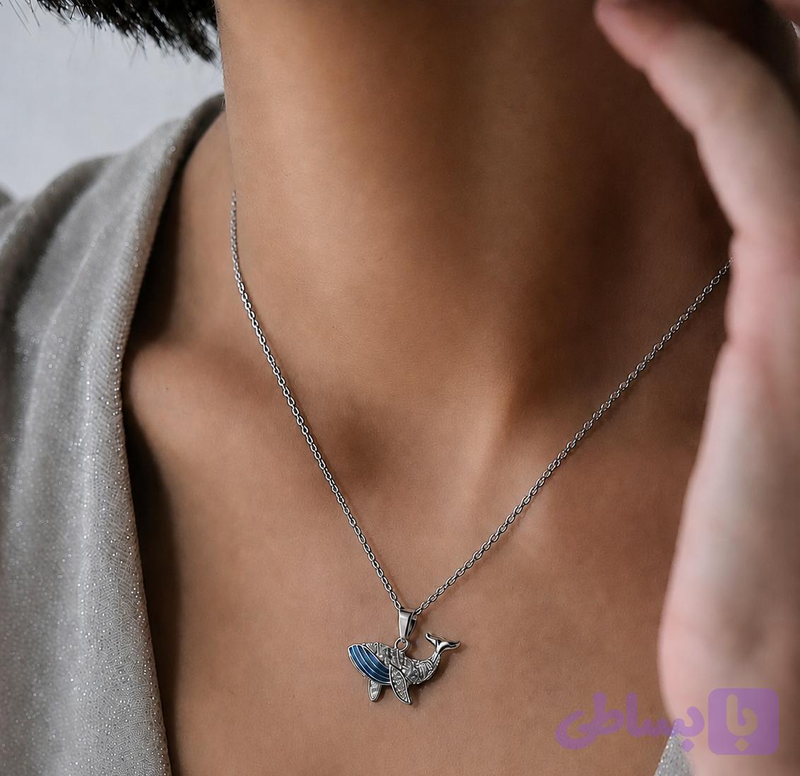 گردنبند وال نگین دار کد NE 10