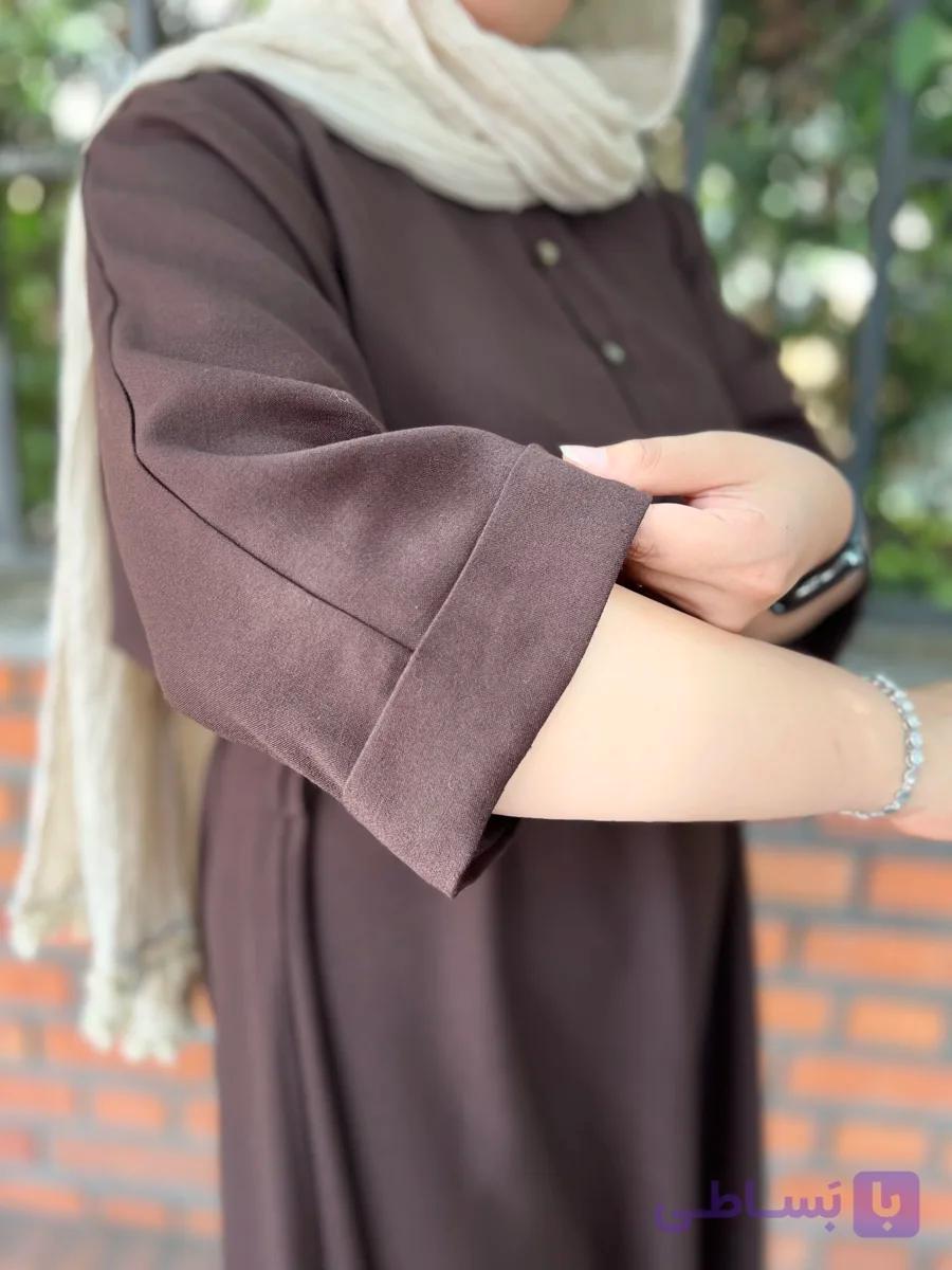 پیراهن زنانه بلندقهوه ای دیورا