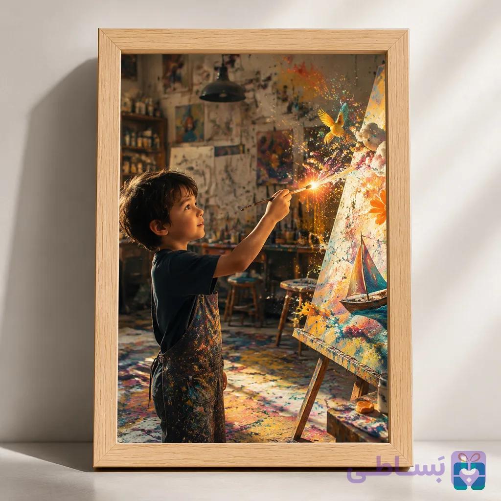 قاب کودک نقاش موزه — تصویر 1