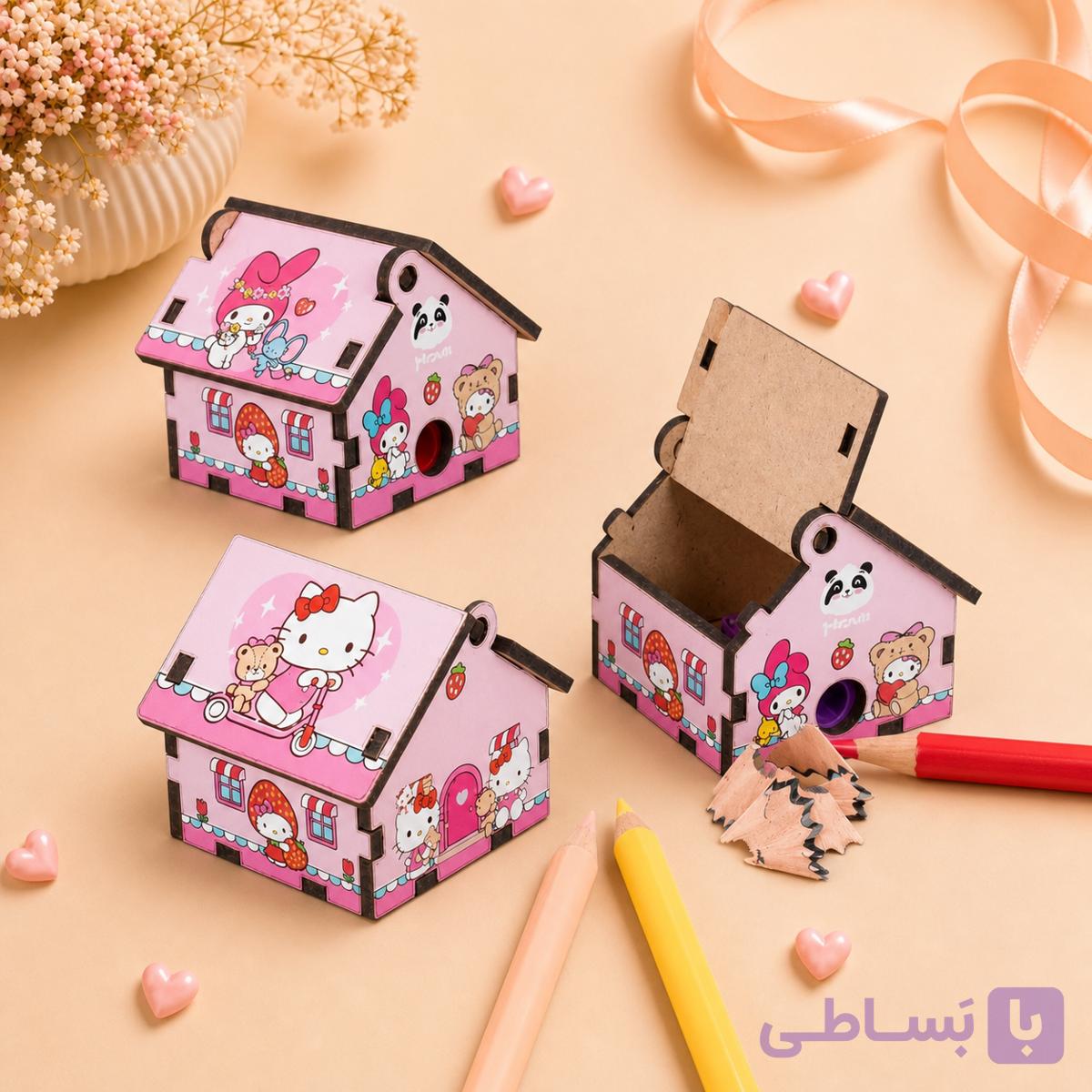 مداد تراش کلبه چوبی طرح کیتی و دوستان
