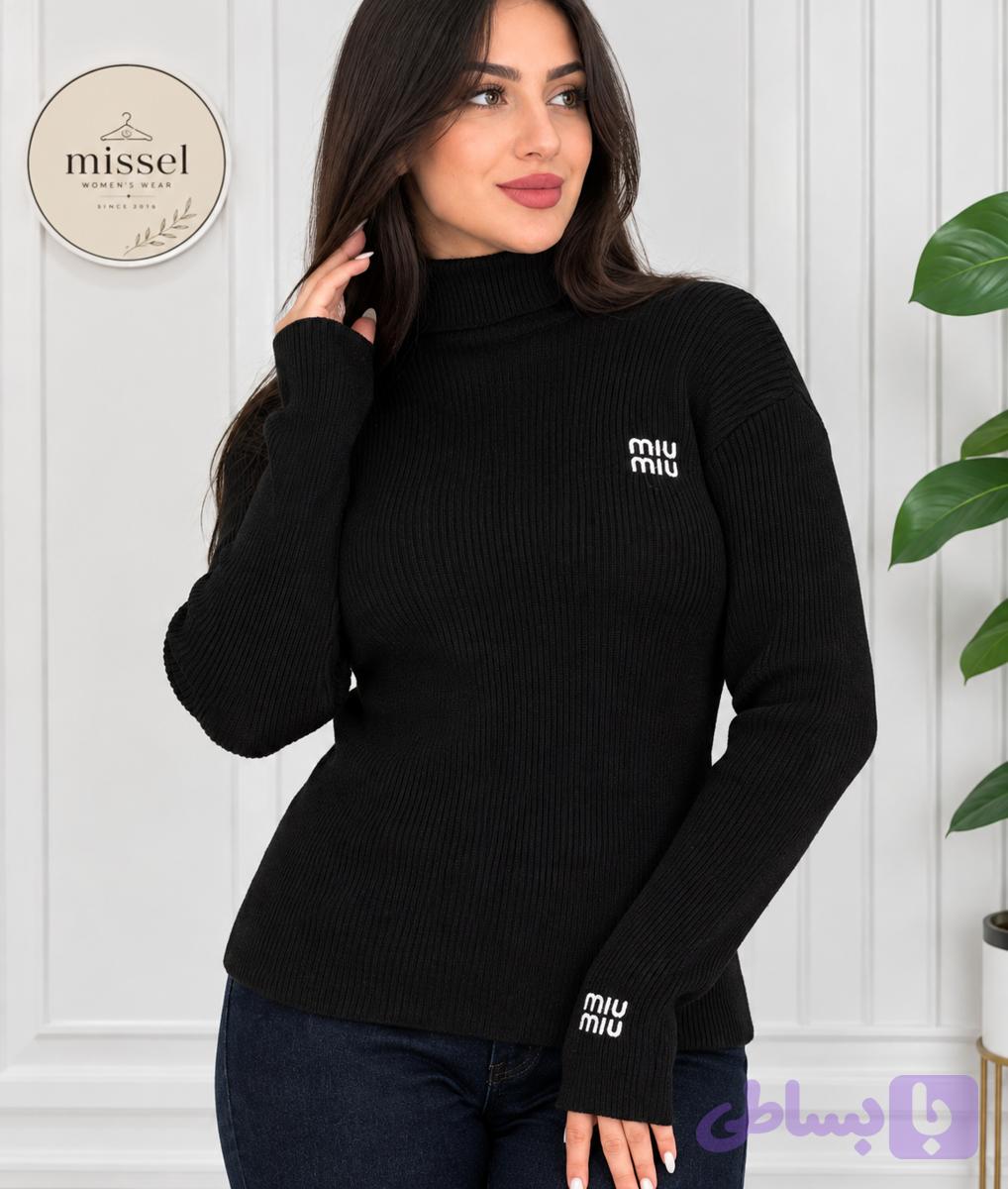 گپ یقه ایستاده فینگردار گلدوزی miu miu