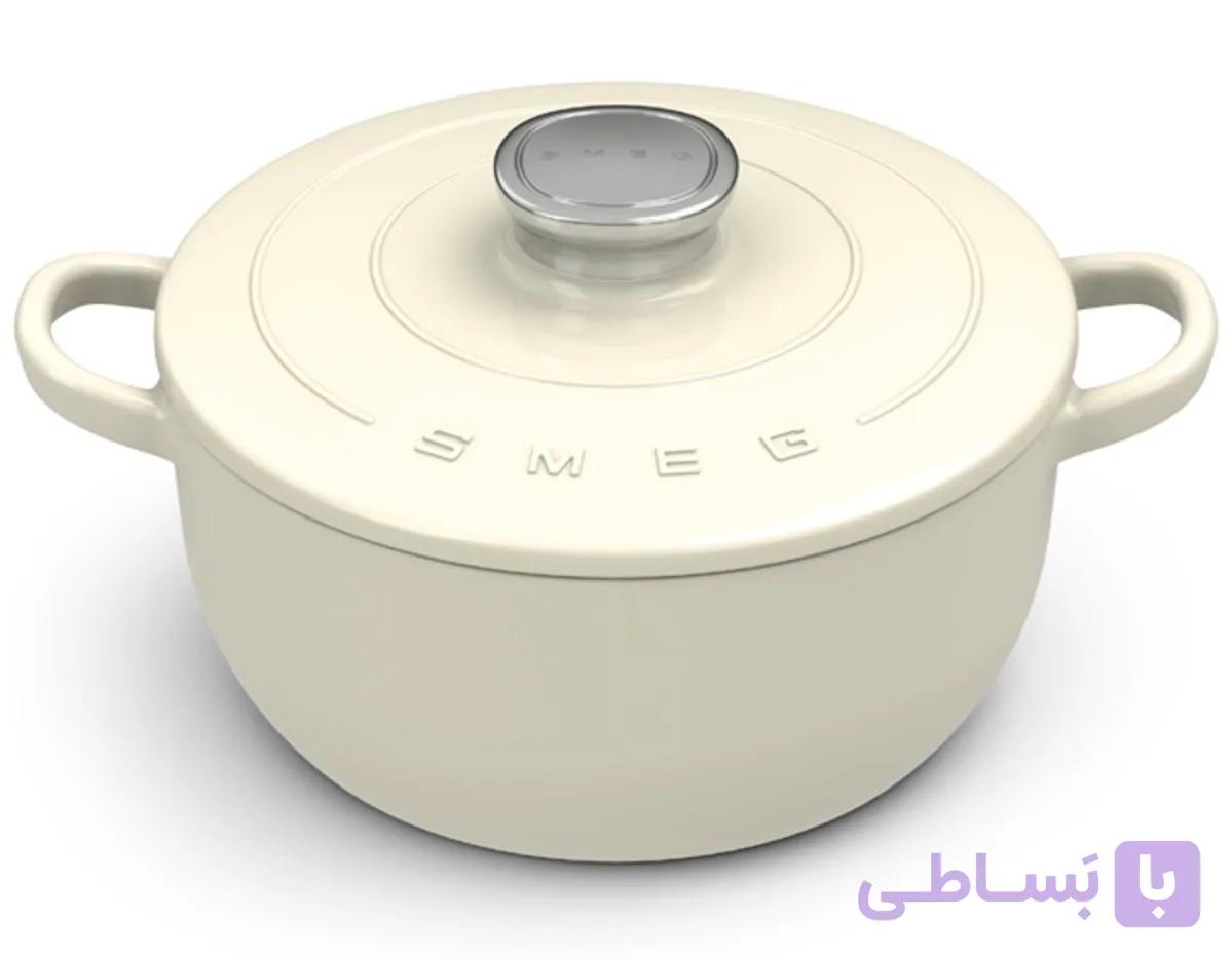 قابلمه چدن اسمگ رنگ کرم