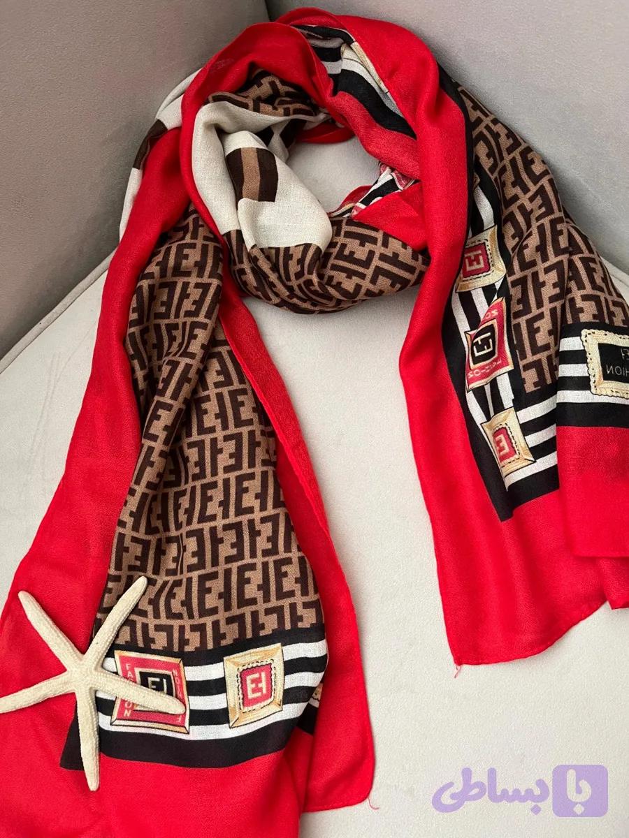 شال طرحدار نخ پنبه وارداتی