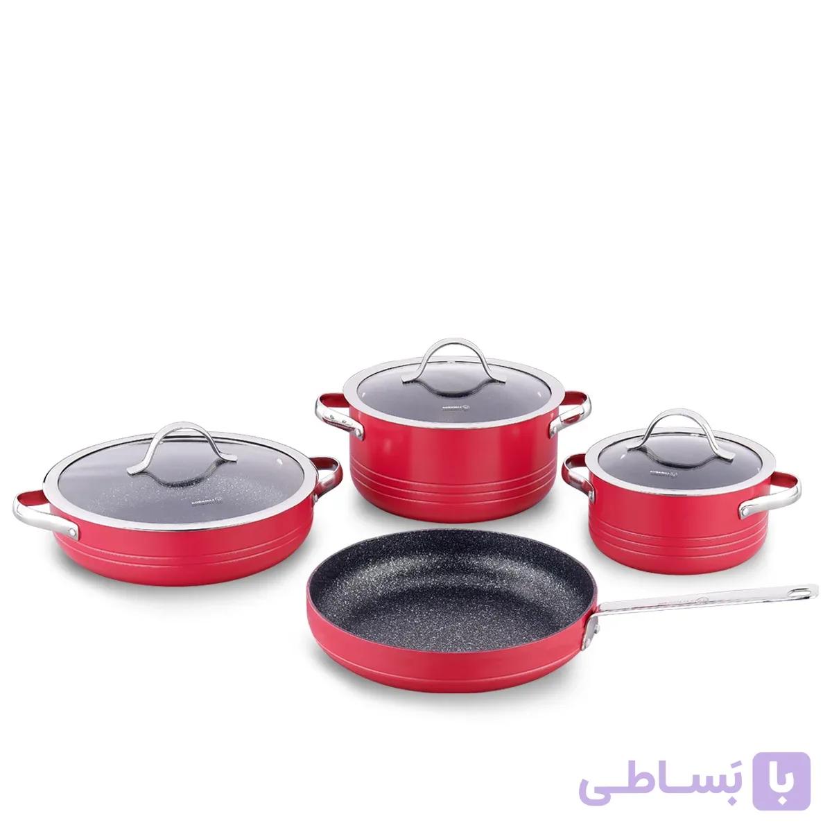 سرویس قابلمه قرمز 7 پارچه گرانیتی کرکماز مدل A2619-04