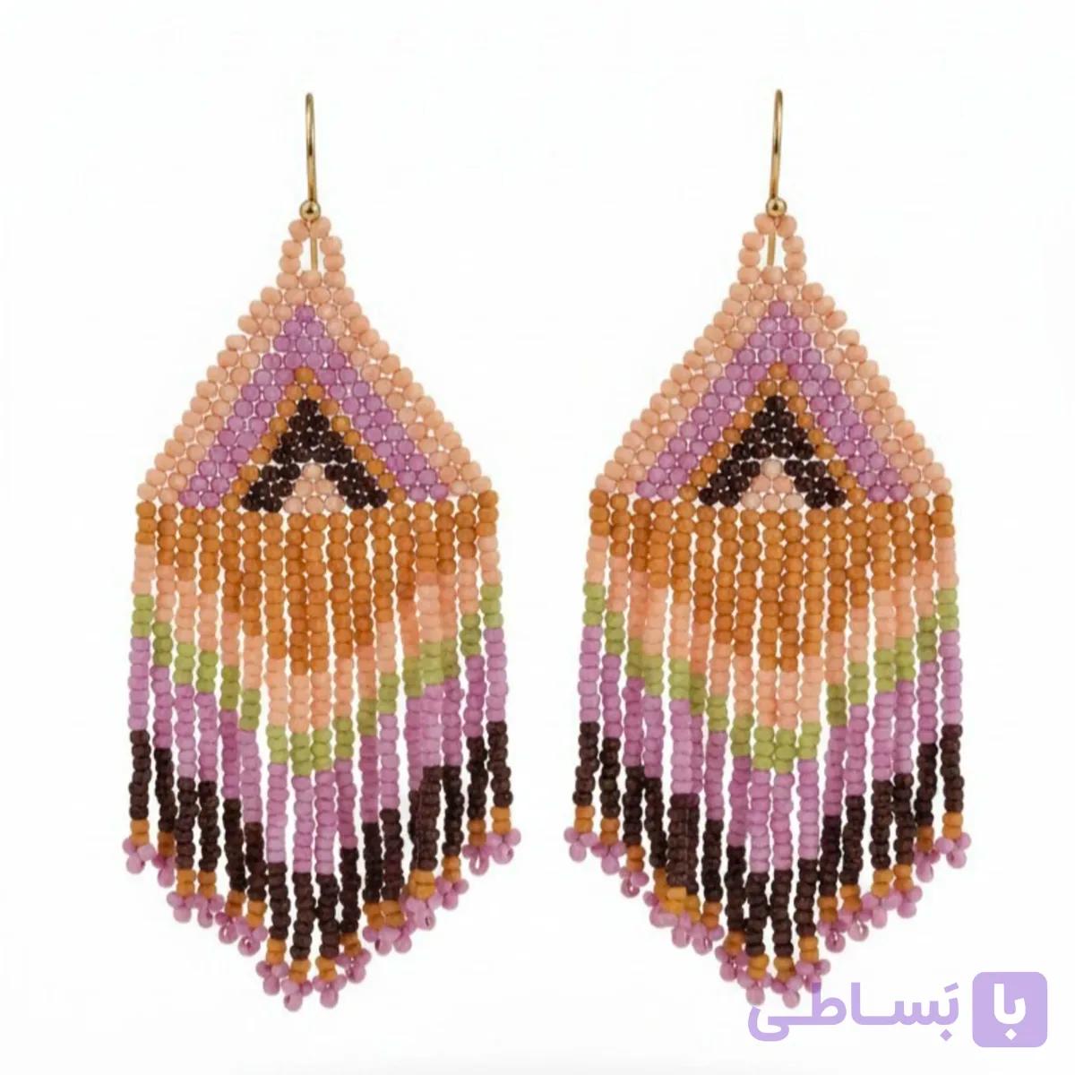 گوشواره زنانه منجوق ساحلی — تصویر 1