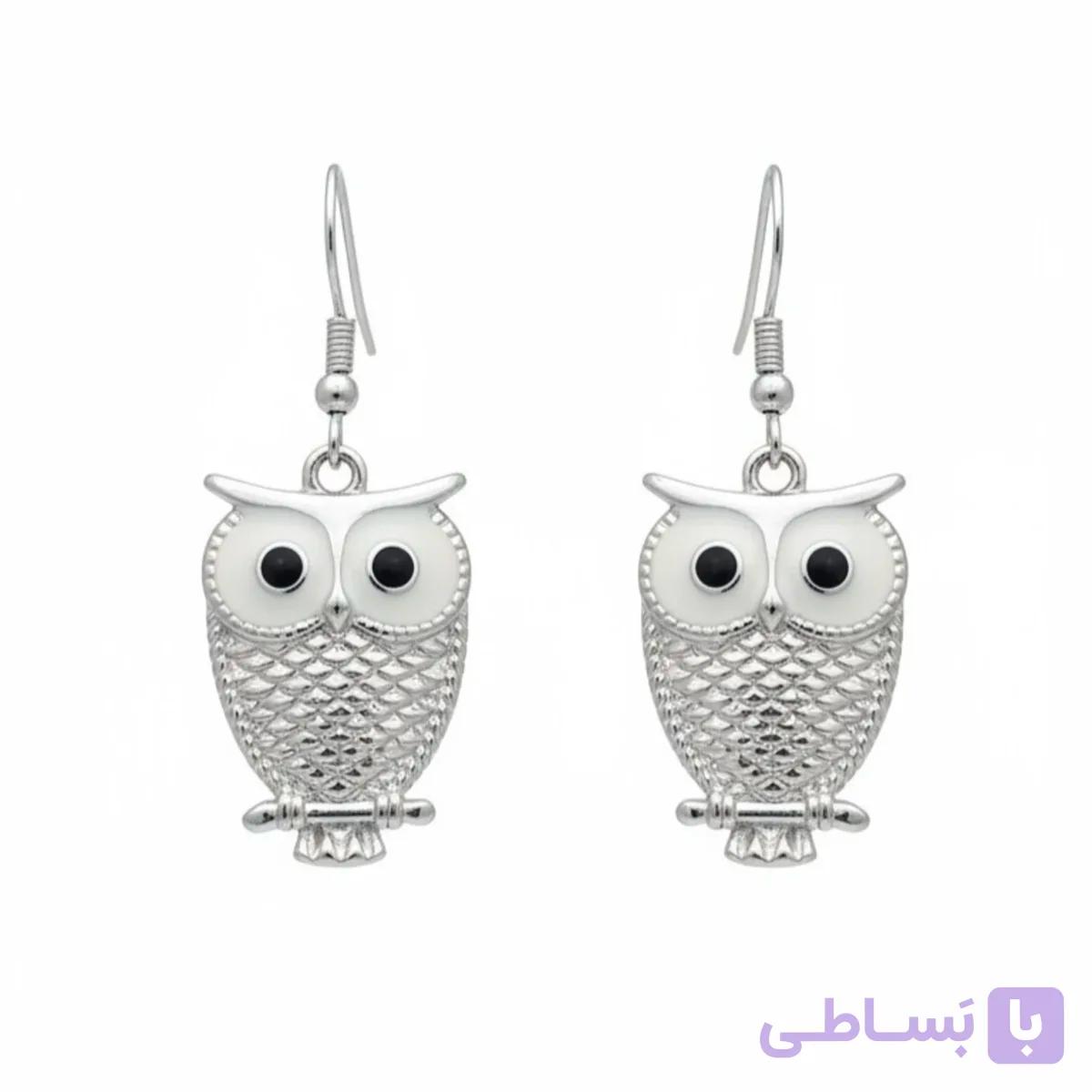 گوشواره زنانه جغد نقره ای — تصویر 1