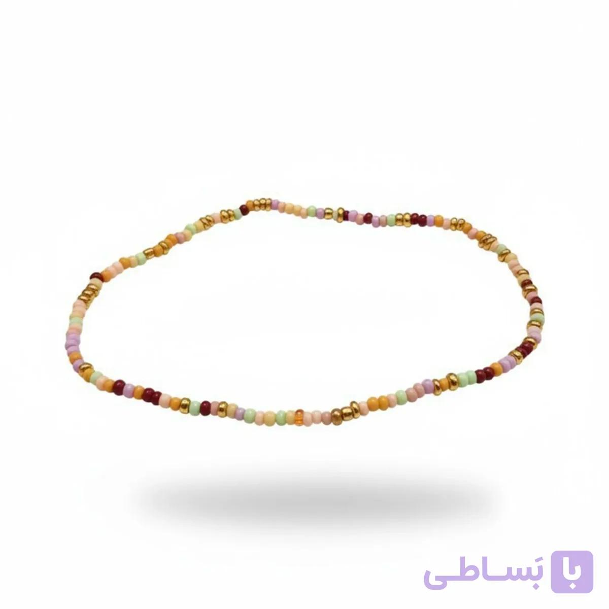 دستبند زنانه کشی نگین رنگی — تصویر 1