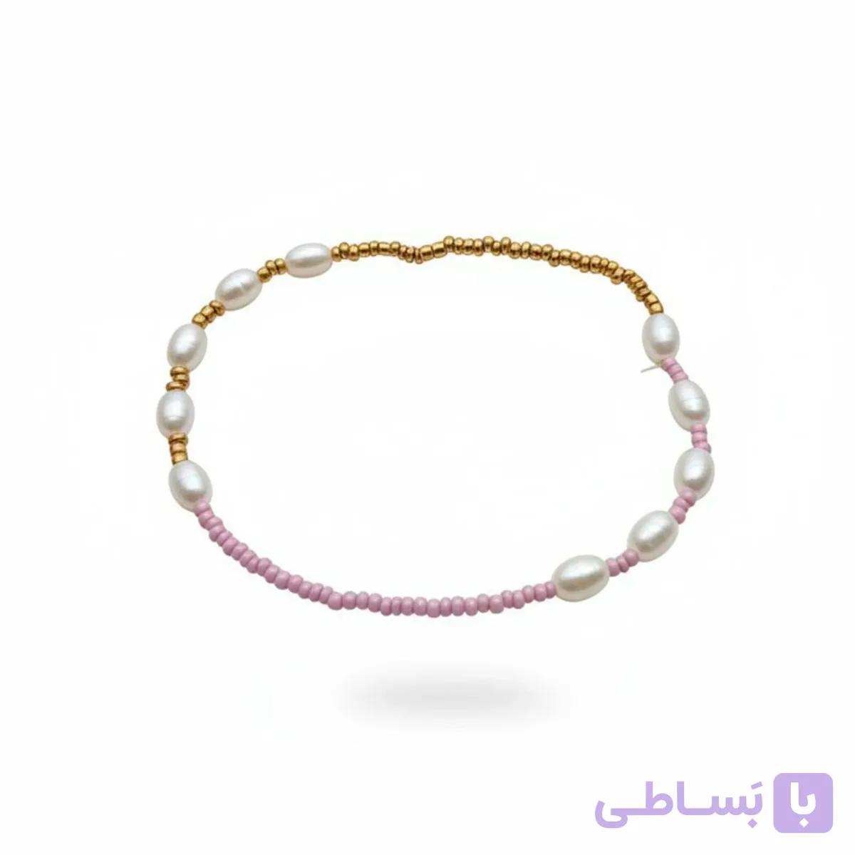 دستبند زنانه کشی مروارید دار رنگی — تصویر 1