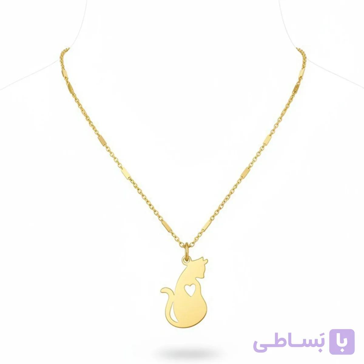 گردنبند زنانه با پلاک گربه — تصویر 1