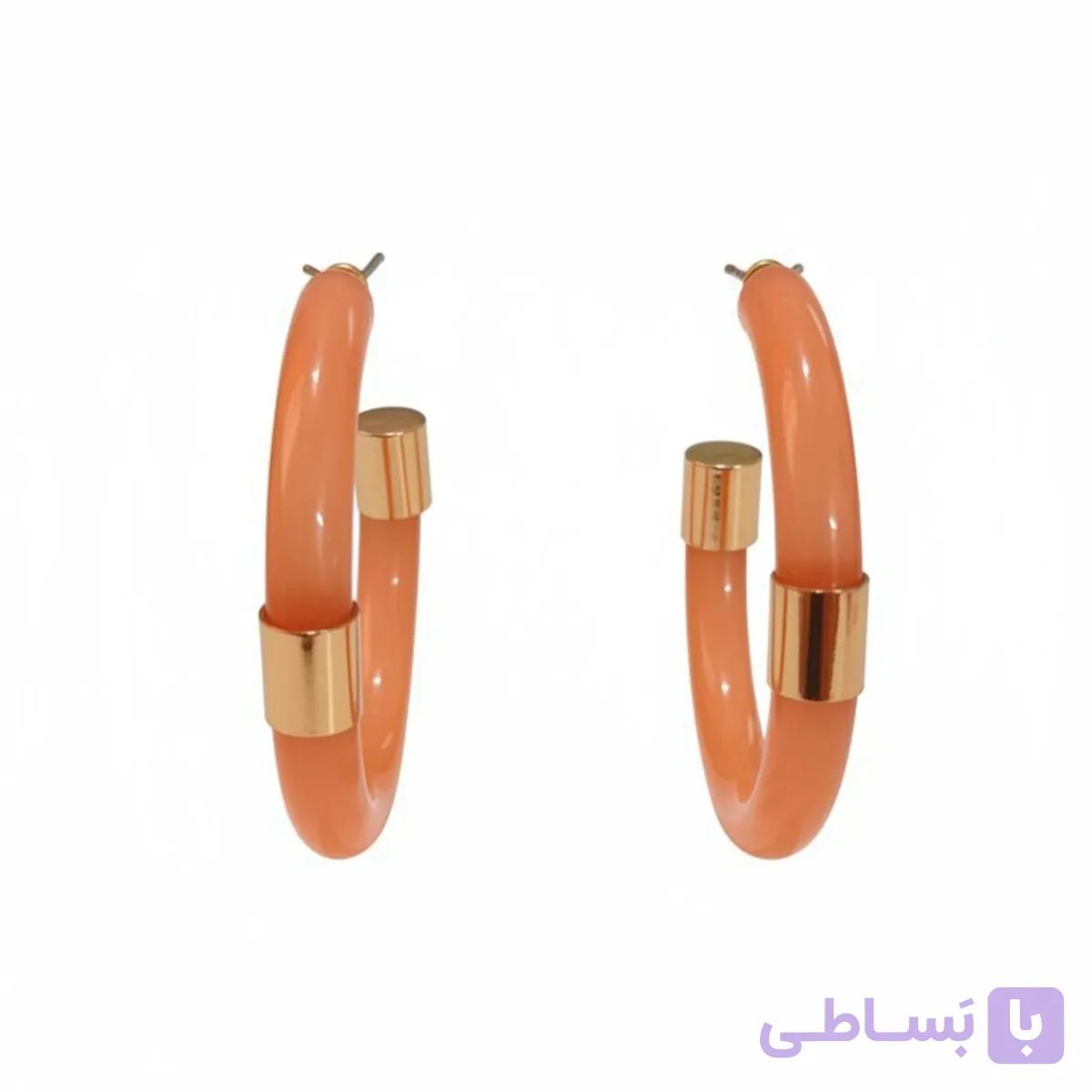 گوشواره زنانه نیم حلقه گلبهی ( صورتی ) — تصویر 1
