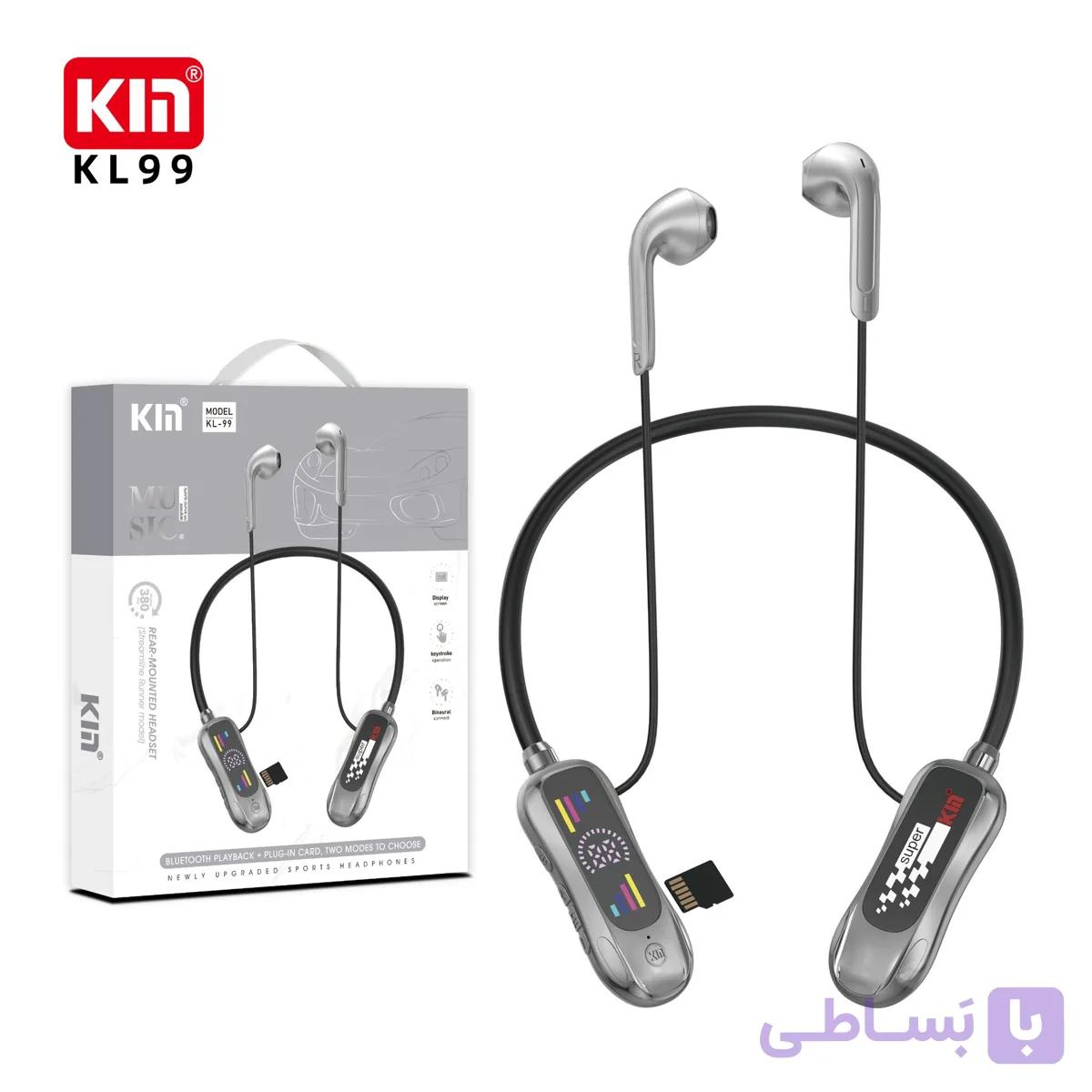 هندزفری گردنی بلوتوث KIN مدل KL-99 | Neckband Wireless با صدای قدرتمند و طراحی ارگونومیک