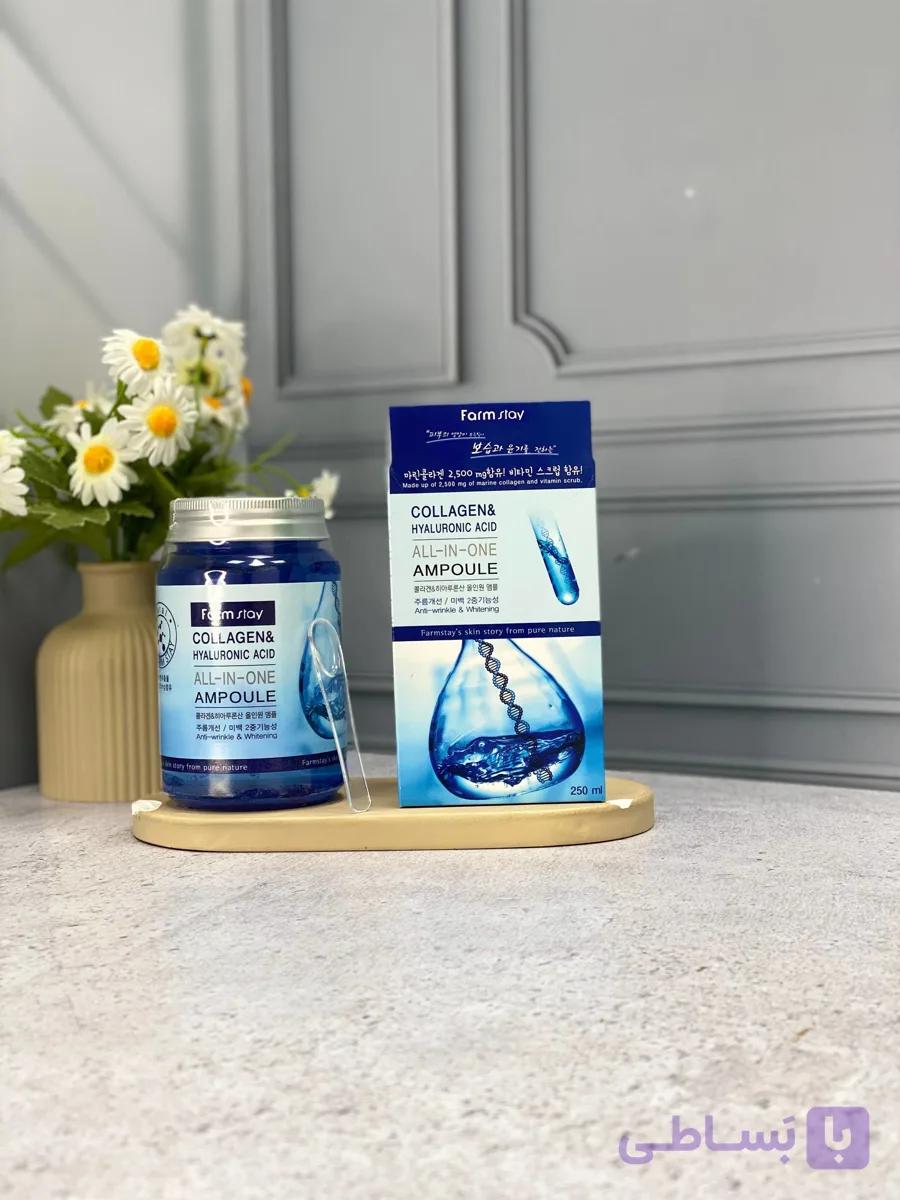 آمپول کلاژن و هیالورونیک اسید فارم‌استی Farmstay Collagen & Hyaluronic Acid All-In-One Ampoule حجم ۲۵۰ میل — تصویر 1