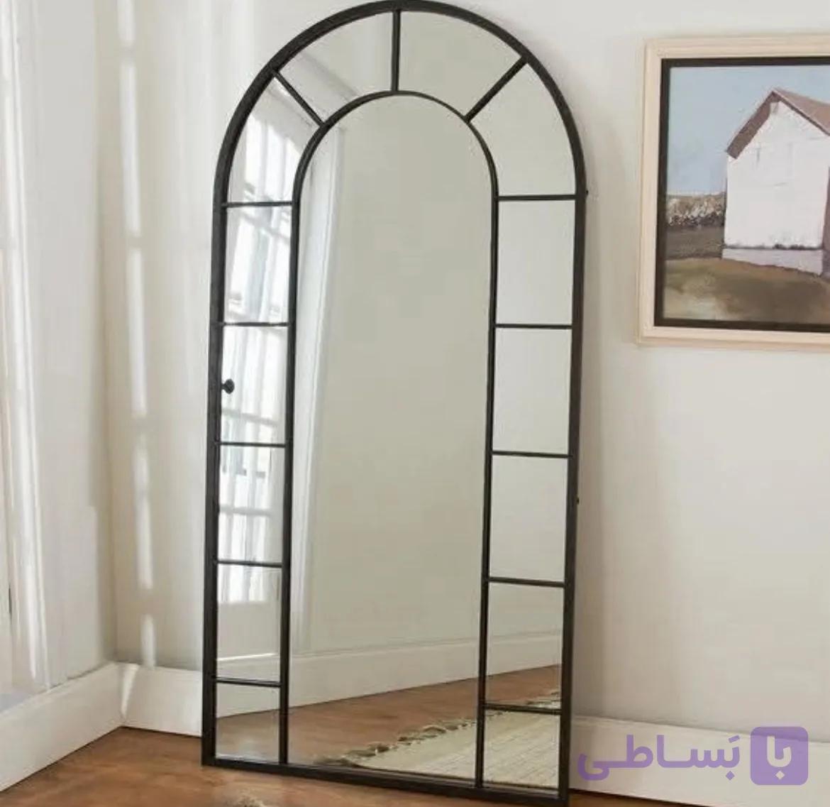 آینه قدی پنجره ای فلزی رنگ کوره ای