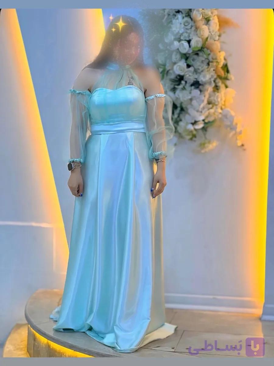 پیراهن مجلسی بلند ساده کاپ دوزی شده