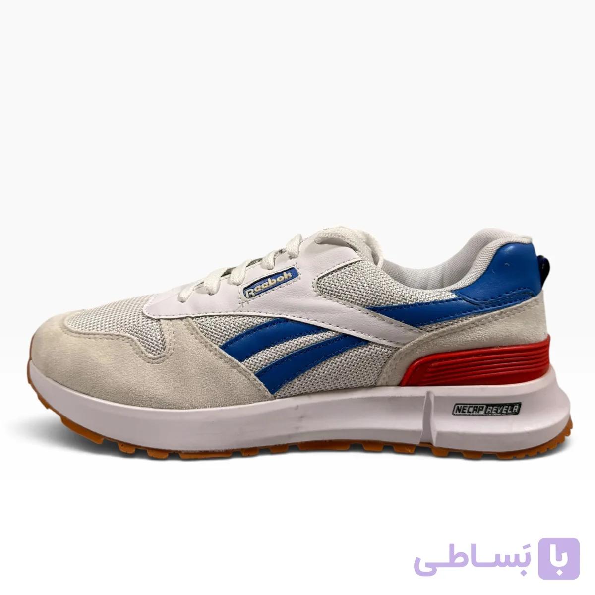 کتونی مردانه ریبوک کرم-آبی-قرمز — تصویر 1