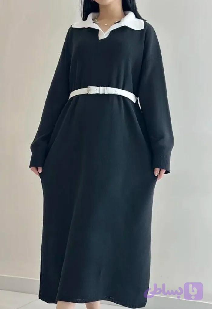 کفتان بافت یقه دار زنانه/دخترانه شیک — تصویر 1