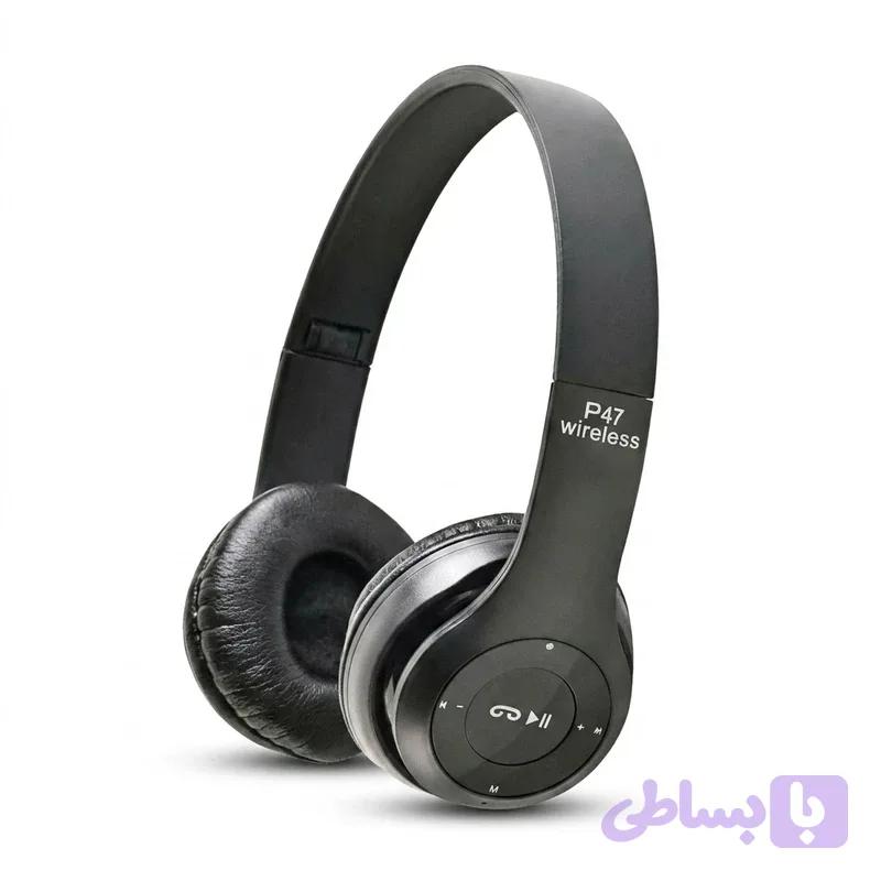هدفون بلوتوثی P47 Wireless تاشو، دارای میکروفون و رادیو FM