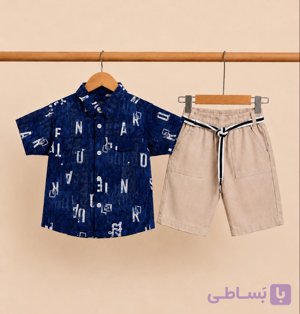 لباس پسرانه (پیراهن دکمه داروشلوارک) طرح بندی