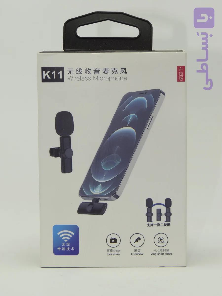 میکروفون یقه ای K11 دو کاربره دارای نویز گیر آیفون و type c