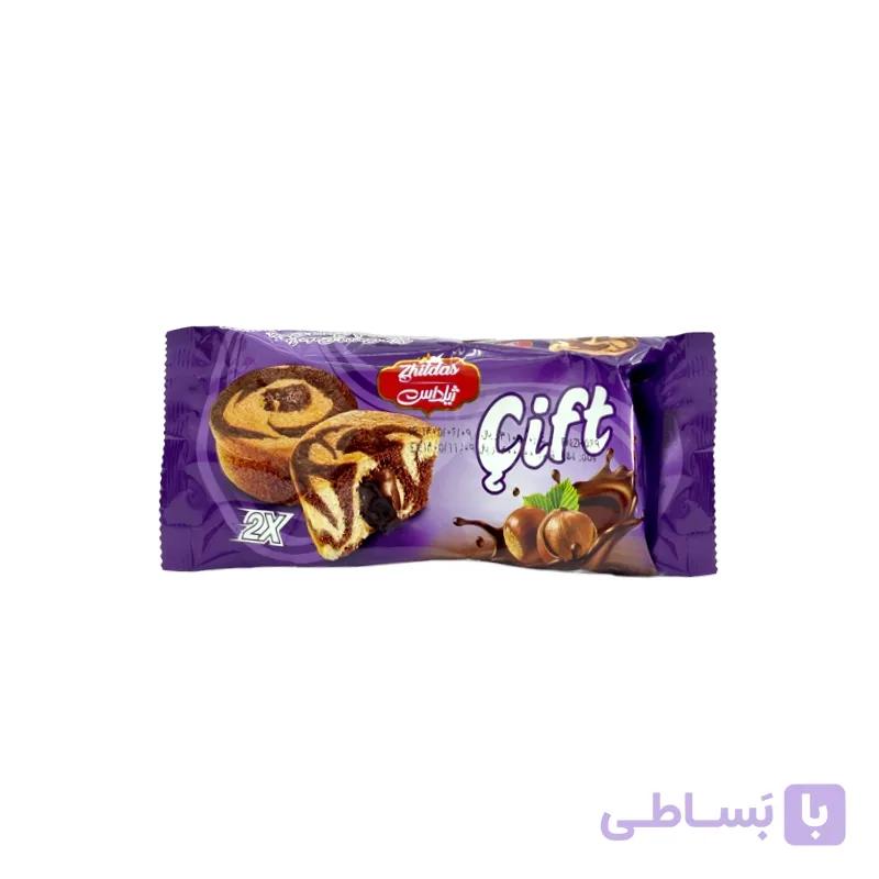 کیک دو قلو دو رنگ مغزدار ژیلداس