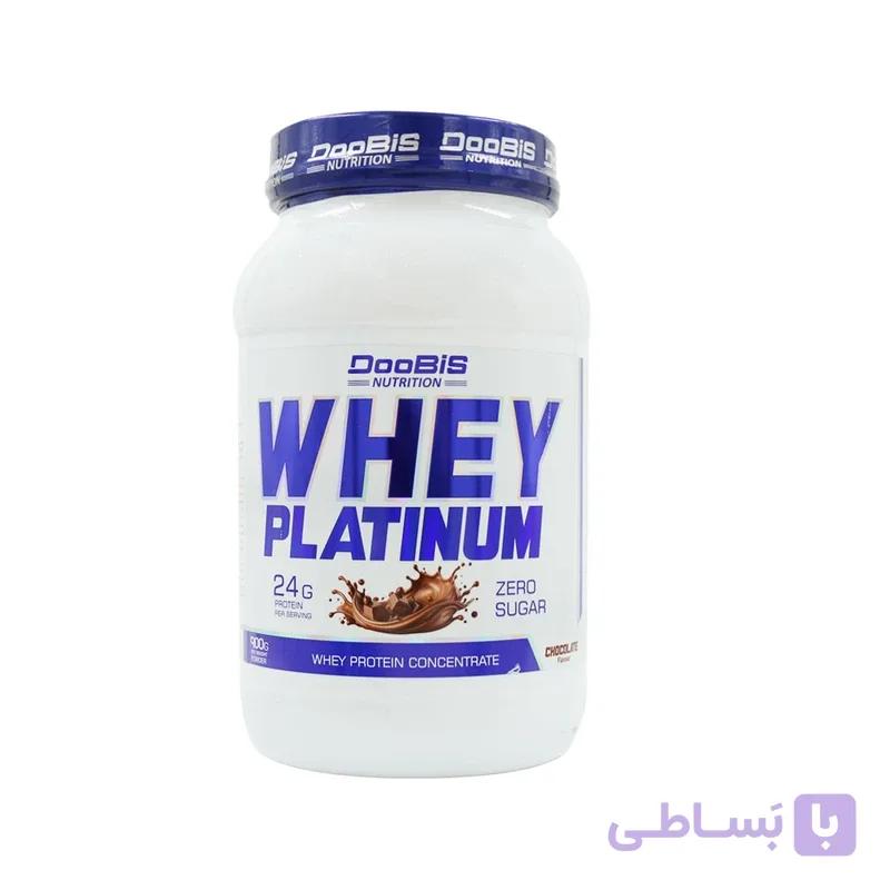 پودر پروتئین وی کنسانتره دوبیس مدل WHEY PLATINUM وزن 900 گرم با 24 گرم پروتئین در هر سروینگ، مناسب عضله‌سازی و بدون لاکتوز - فروشگاه اینترنتی دیجی بازار
