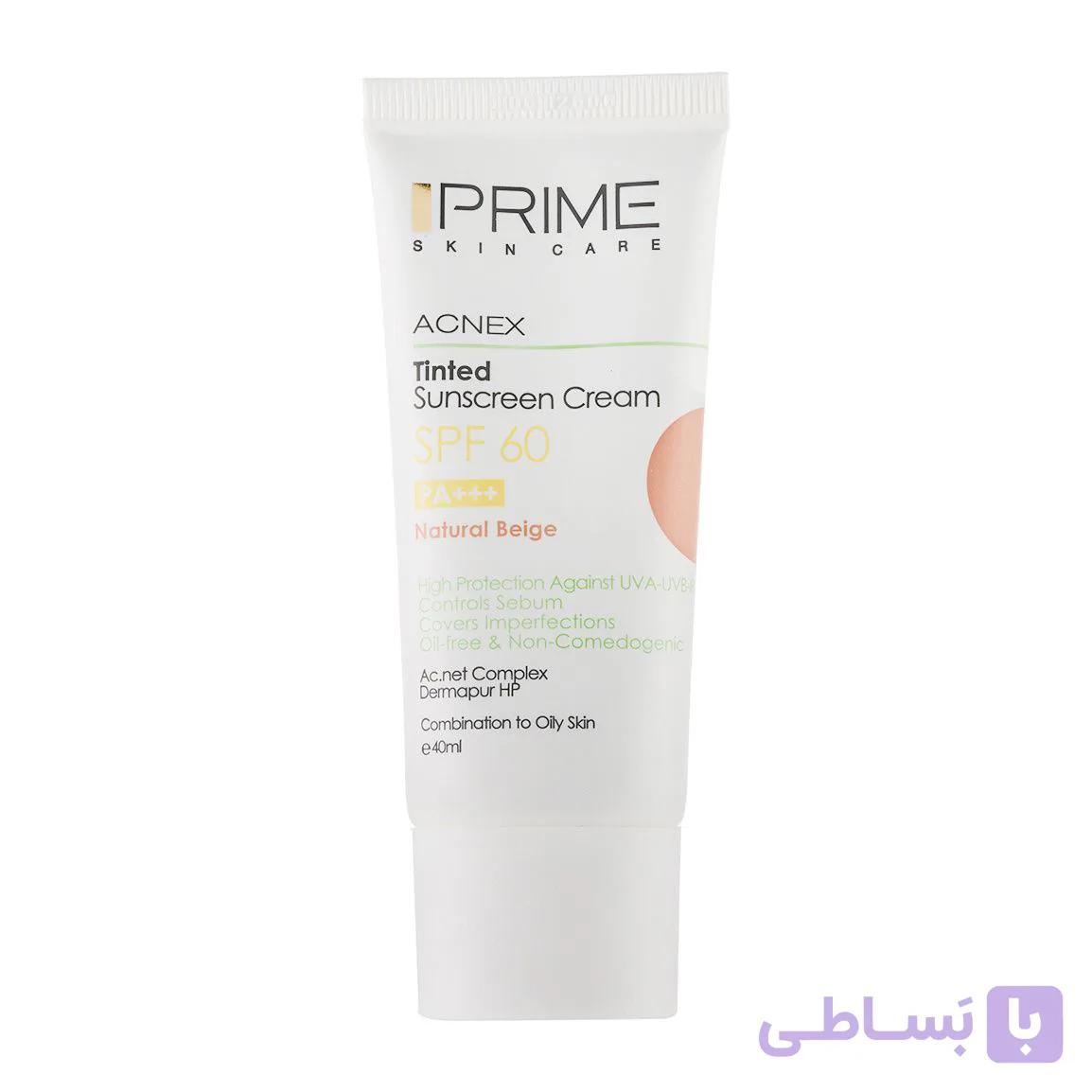 ضد آفتاب رنگی پریم مدل Oil Free با SPF60 مناسب پوست چرب حجم 40 میلی لیتر (بژ روشن)) — تصویر 1